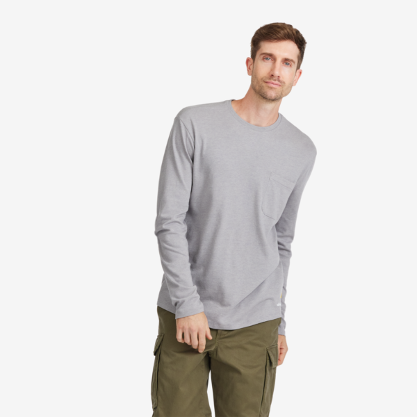 Allbirds Men's Anytime Long Sleeve Tee, Medium Grey, Size XS