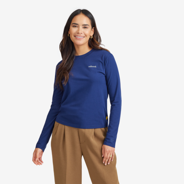 Allbirds Women's Allgood Organic Cotton Long Sleeve Tee, Logo - Deep Navy, Size XS