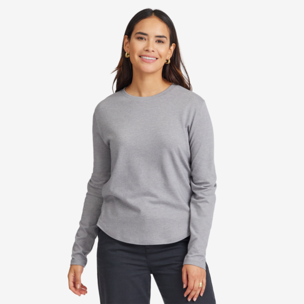 Allbirds Women's Anytime Soft Merino Long Sleeve Tee, Medium Grey, Size XS